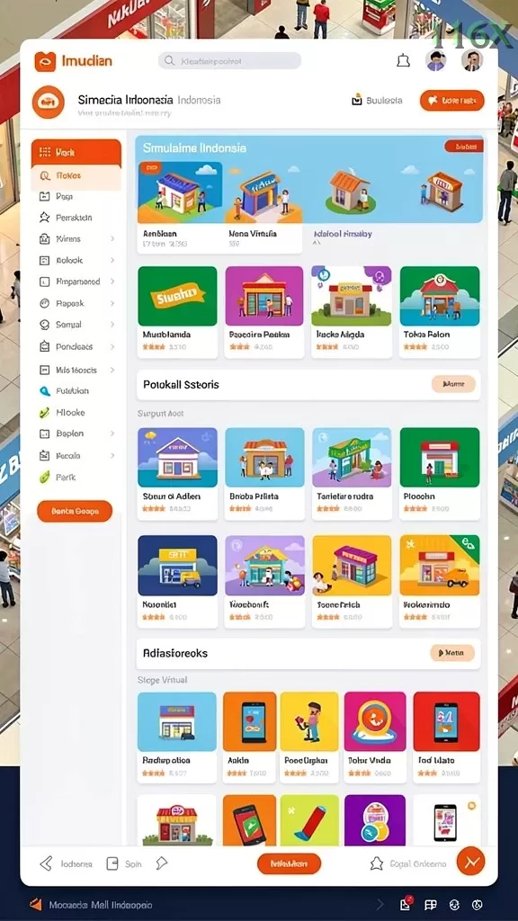Cuplikan layar MEGA388 — menu navigasi